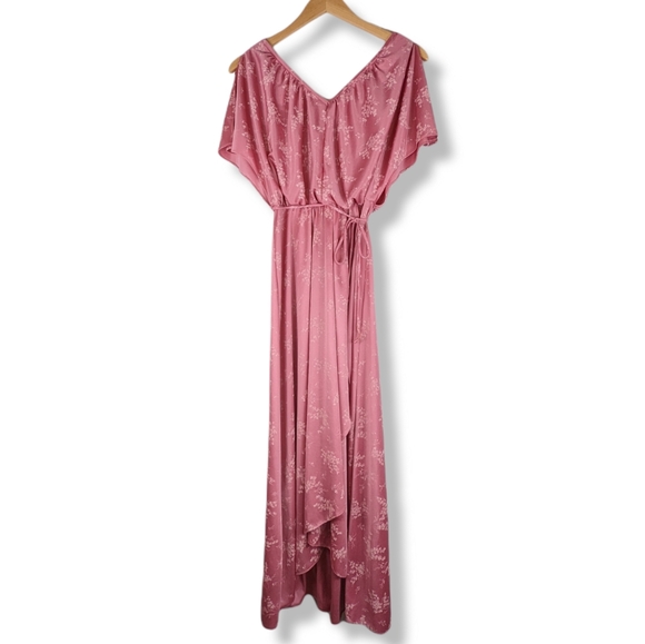 Lorrie Deb Dresses & Skirts - Vintage Cottagecore Pink Floral Wrap Midi Dress: Small